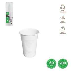 vaso plastico blanco 200 cc